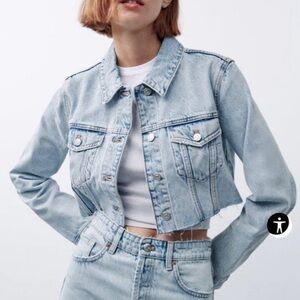 Zara cropped denim jacket